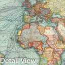 Historic Pictoric Map, 1914 Bartholomew's chart of the world on Mercator's projection, Vintage Wall Art : 36in x 24in