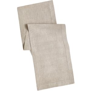 Linen Table Runner with Classic Hemstitch Detail - Hand Crafted Pure Linen Fabric Tablerunner - Fall Spring Summer Casual Formal Party Celebration Holiday Table - 16x72 Long - Natural - Cotton Craft