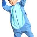 OGU' DEAL Kids Halloween Onesie Animal Pajamas Halloween Cosplay One Piece Costumes Cartoon Outfits Jumpsuit for Boys Girls (Blue)