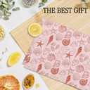 Giosve Pink Beach Kitchen Towels, Pink Starfish Seashell Oyster Coastal Beachy Hand Towels for Bathroom, Preppy Beach Decor Dish Tea Towels for Kitchen, Coastal Bathroom Decor, 16x24 Inch