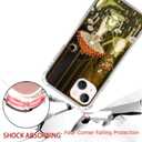 3 x Hippy Frog Yoga Collage Phone Case Compatible with iPhone 15, Mushroom Forest Case for Girl Women Men, Silicone Shockproof TPU Bumper Protective Cover Case for iPhone 15