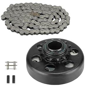 Go Kart Clutch 1" Bore 14T with 3 Feet #40/41/420 Chain, Centrifugal Clutch Fit for Minibike Mini motorcycles 2-6.5HP 212cc Engines, Up to 2300 RPM
