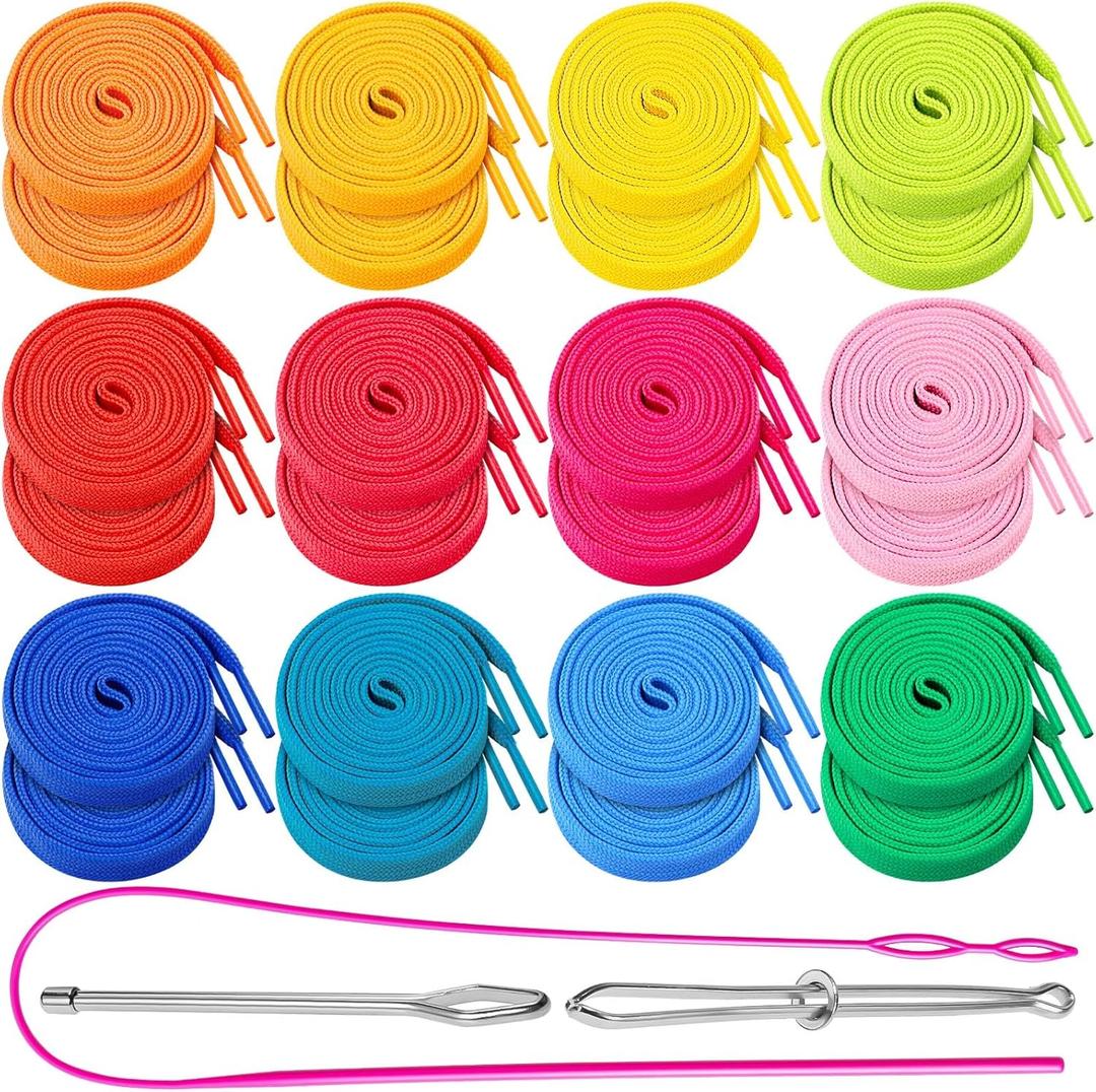 Sweatshirt Hood String - 24Pcs Premium Hoodies Drawstring in 12 Colors, Hoodie Strings with 3Pcs Drawstring Threader for Pants Shorts