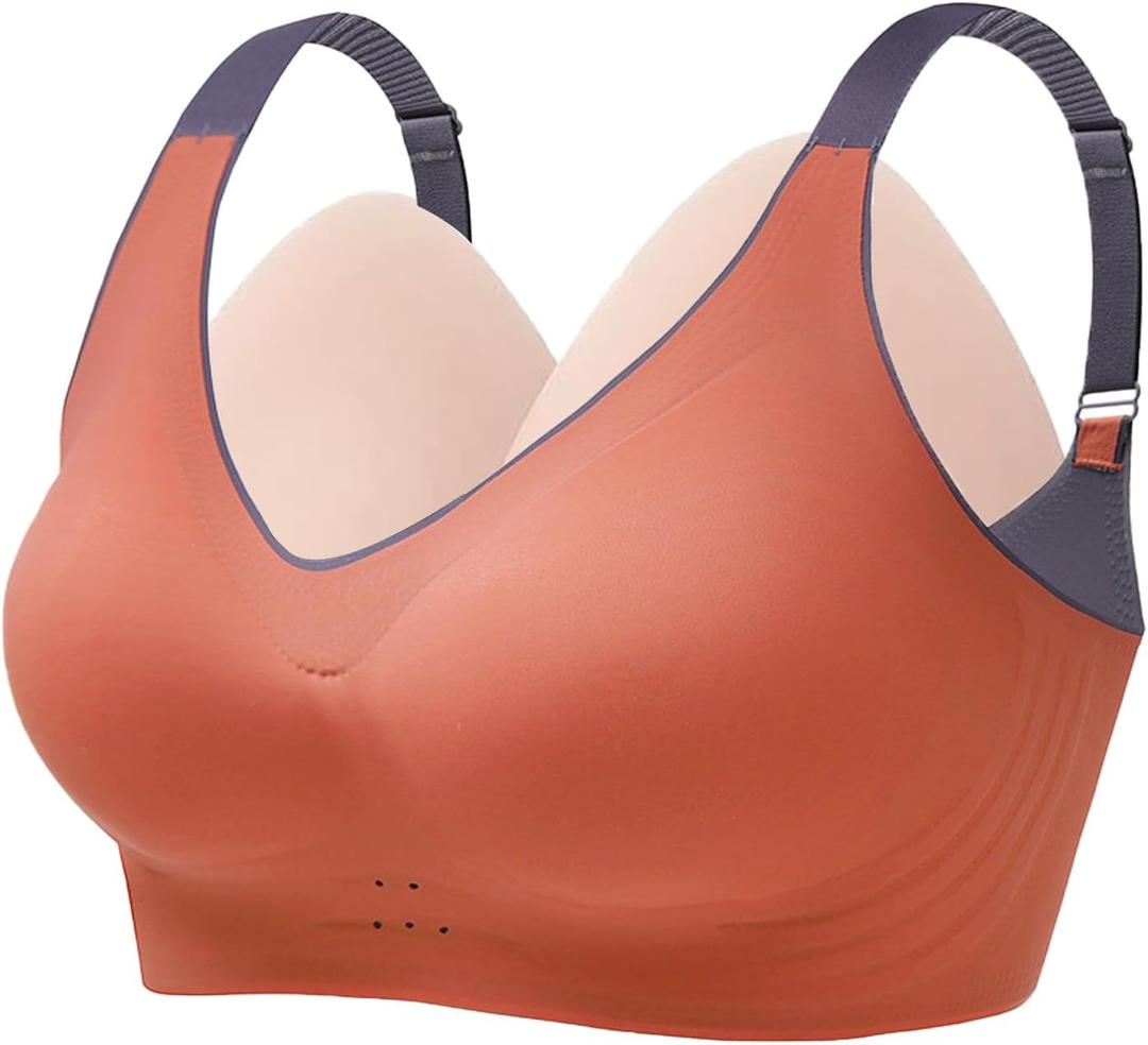 2 In 1 Silicone Breast Forms Pocket Bra Fake Boobs Fake breasts Silicone Breastplate (D cup silicone, Caramel Color)