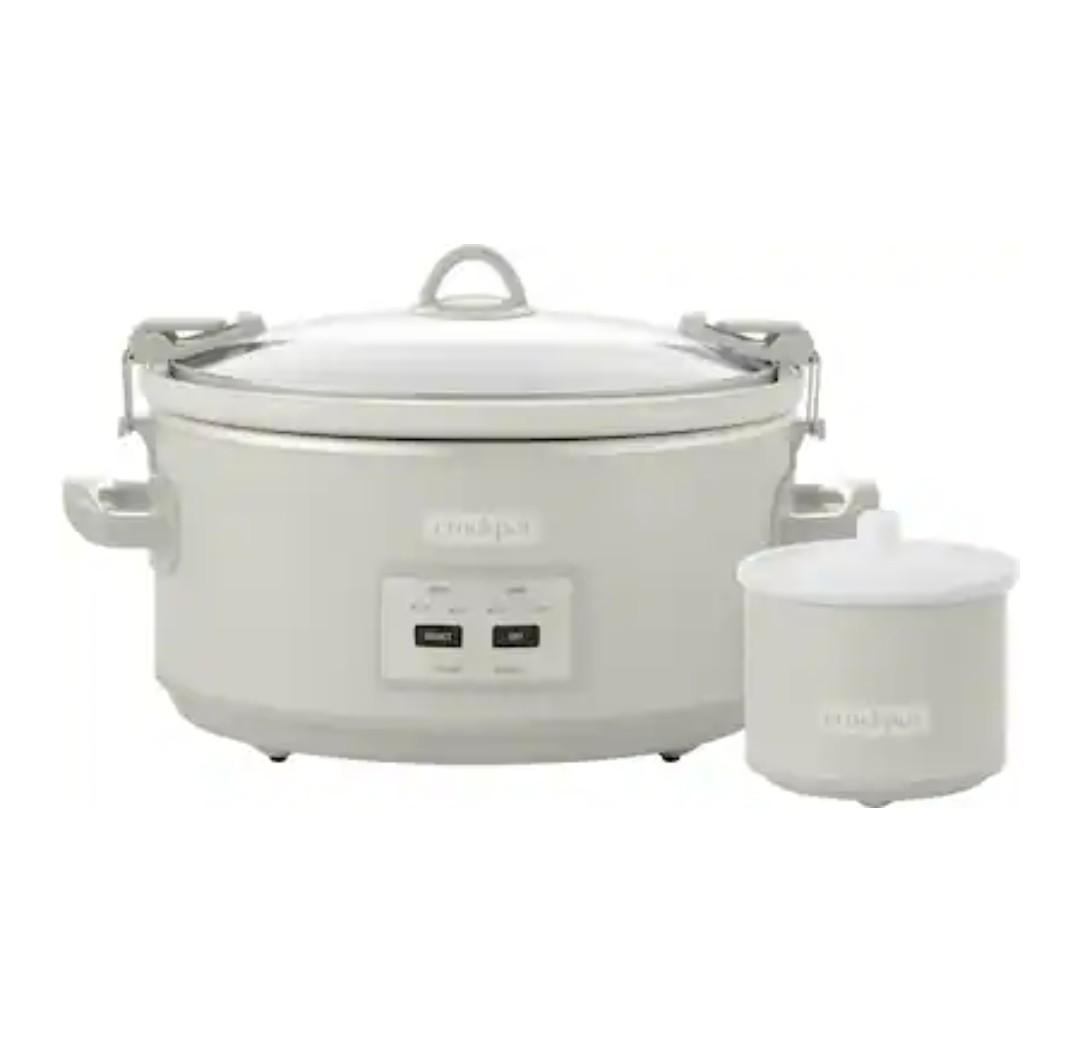 Crock-Pot - Crockpot 7 qt. Programmable Slow Cooker with Locking Lid and Little Dipper - Mushroom
