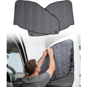 MELIPRON Magnetic Van Window Covers Fit for Ford Transit 150 250 350 High/Medium Roof 2015-2025, Blackout Privacy & Thermal Insulation Side Shades for Van Life & Camping, Easy Install, Gray (Pair)