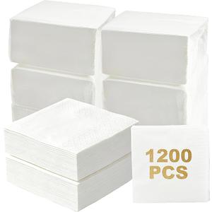 1200 Count Cocktail Napkins, 2-Ply White Beverage Napkins Disposable, 4.5 x 4.5 Inch Folded Paper Napkins Bulk for Wedding, Bar, Dinner, Dessert, Party and Everyday Use