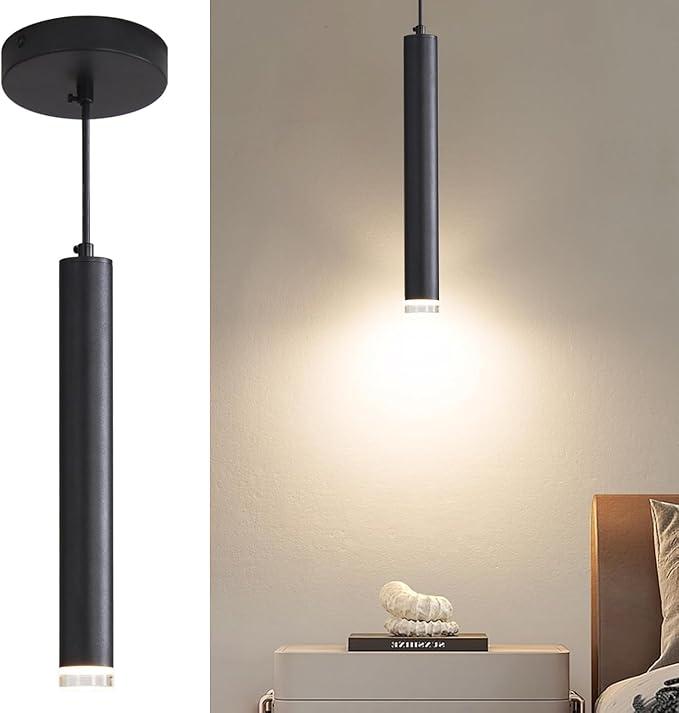 2 Pack Modern LED Pendant Light, Chrome Bubble Hanging Ceiling Lamp Fixture, 3 Color 2700K/4500K/6500K, Small Kitchen Island Chandelier Over Table for Dining Room, Living Room, Bedroom, Bar, Cafe (Chrome Long Bubbles)