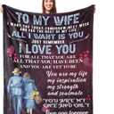 UFOORO Anniversary Romantic Gift for Wife, Mother's Day to My Wife Love Blanket, Beloved Birthday Gift Ideas, for Women, Valentines for Her 55"x70"