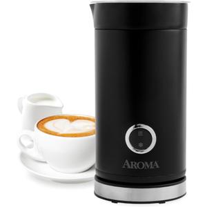 Stainless Steel Milk Frother, Waterproof & Fully Dishwasher Safe, 4 Modes for Hot/Cold Foam, Latte, Cappuccino, One-Touch Operation, Ergonomic Grip, Compact Coffee Maker