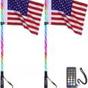 2PCS 3FT(0.9M) RF Remote Control RGB LED Whips Light with Dacning/Chasing, Antenna Light for Off- Road Vehicle ATV UTV RZR Jeep Trucks Dunes. (3FT-2PCS)