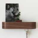 Kazai. Llavero 'Fyndig' | Diseo minimalista de gancho para llaves de Berln | Moderno soporte de pared para llaves con estante de madera | Llavero para pared como organizador de entrada | Nuez