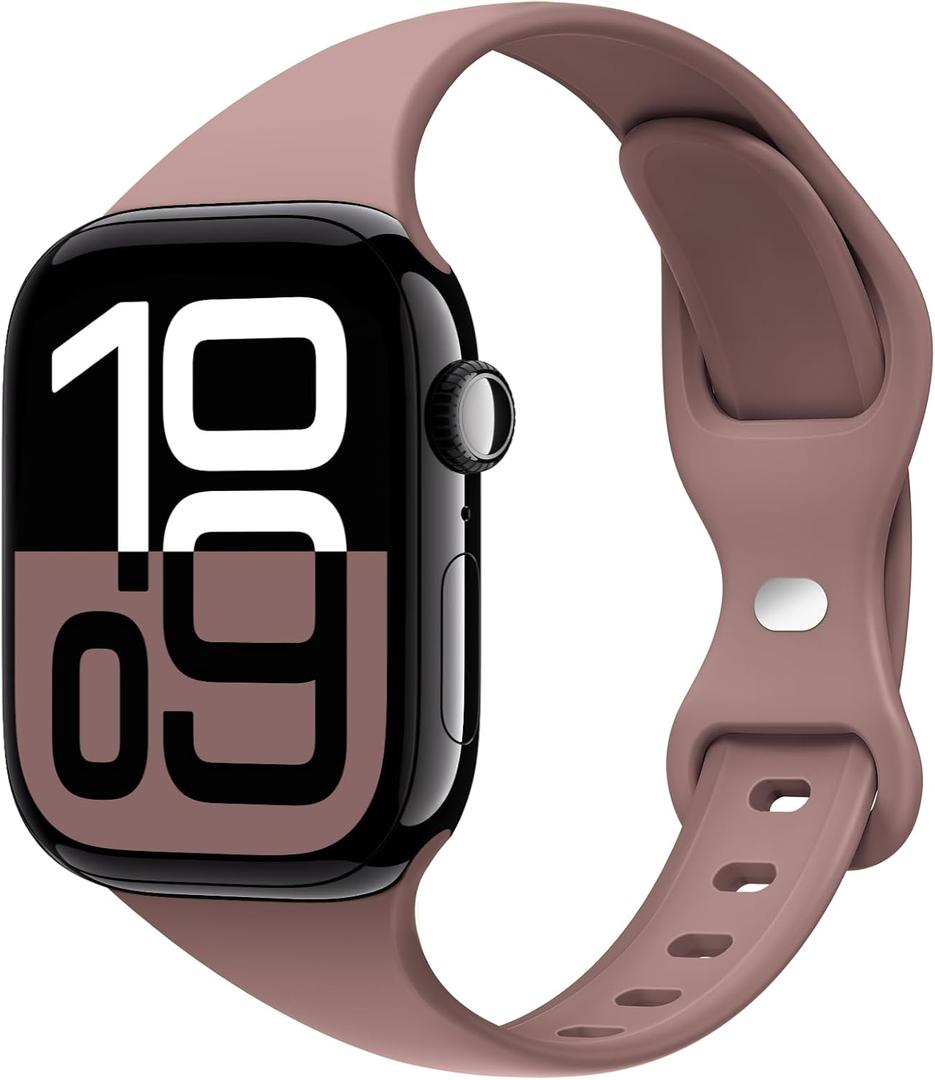12 x STG Sport Slim Thin Narrow Silicone Bands Compatible with Apple Watch Band Ultra 3/2/1 49mm, Series 11/10 46/42mm, 9/8/7 45/41mm, SE 6/5/4 44/40mm, 3/2/1 42/38mm for Women Men