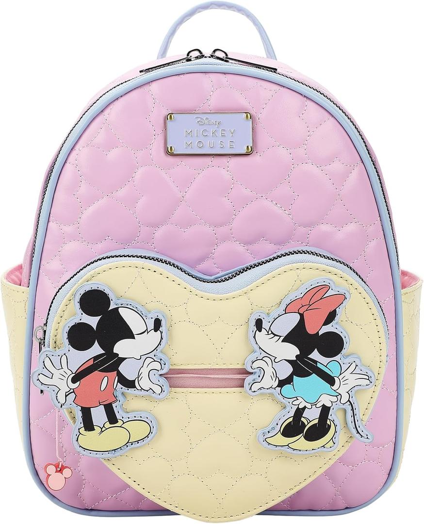 Disney Mickey Mouse and Minnie Mouse 10.5" Adult Mini Backpack With Movable Characters