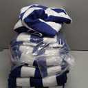 Genovega  Extra Large Beach Towel - Oversized Mircofiber 40 x 70 inches And Smaller, XL Striped Lightweight Pool Towel, Big Cabana Swim Travel Towel for Adults Mens Women,Dark Blue Pack of 6