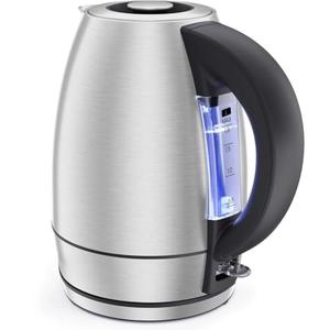 1.8 Liter Electric Kettle, 1500W Rapid Water Boiler with Lift-Out Lid – Stainless Steel