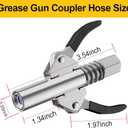 Grease Coupler Tips,Upgrade to 17000 PSI, Double Handle Quick Lock Release Grease Tips Ends Couplers, Compatible with All Grease 1/8" NPT Fitting