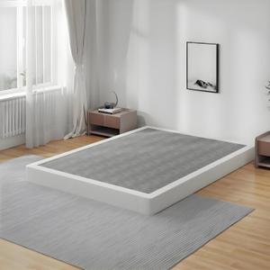 Queen Box Spring Bed Base 5 Inch, 3000lbs Heavy Duty Box Spring Queen Size Metal Mattress Foundation, Tool-Free Easy Assembly, Noise Free