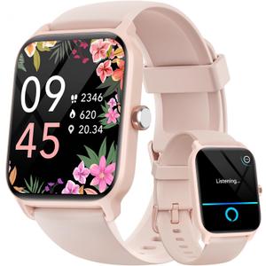 Fitpolo Smart Watch for Women Android & iPhone, Alexa Built-in [1.8" HD Screen] IP68 Waterproof Fitness Watch with Bluetooth Call (Answer/Make), Heart Rate/Sleep/SpO2 Monitor, 105 Sports Trackers (Pink)
