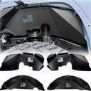 Front & Rear Inner Fender Liner Wheel Well Set Aluminum Mud Guards Fashion Pattern Compatible with Jeep Wrangler JK JKU Unlimited 2007-2018 Black