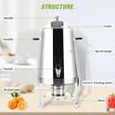 13L Hot Beverage Dispenser Coffee Chafer Urn Stainless Steel Chafer Urn commercial Electric Coffee Urn for Coffee Chocolate Juice Tea Hot & Cold Drinks About 50cup (13L)
