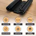 Hinge Outlet Adjustable Double Action Spring Hinge, Saloon, Swinging or Cafe Door Hinges - Highly Rust-Resistant, Self-Closing, Dual-Swing (6 Inch, Matte Black)