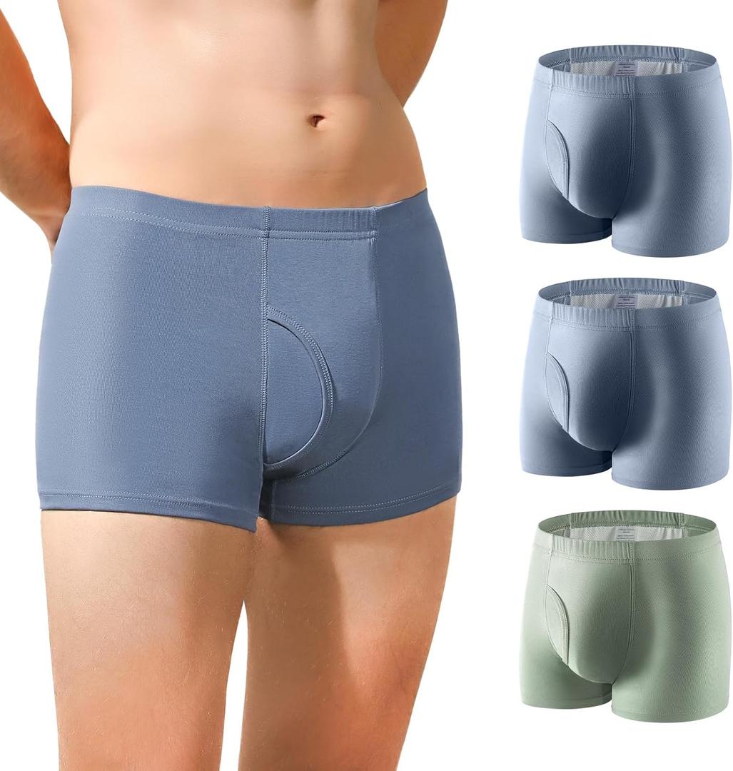 Carer Incontinence Underwear for Men Washable Urinary Incontinence Boxer Briefs 2 PCS Reusable Leak Proof Underwear for Men Protective Underwear for Bladder Leak Protection 250ML (2 Teal/Green, XL)