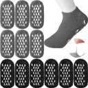 JaGely 6 Pairs Moisturizing Socks Soft Gel Spa Socks for Dry Cracked Feet Skins Gel Lined Feet Care Stocking for Repairing Softening Dry Cracked (Black, Gray)