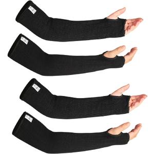 Kevlar Sleeves Heat Resistant,19 Inch Long heat shield Arm Sleeves with Thumb Hole- Safety Anti-heat Arm Guards for Kitchen,Gardening,Mechanic,Polish and Car Fixing Work 2 Paris