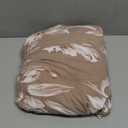 Floral Printed Fleece Wingback Chair Slipcover - 1-Piece Super Stretch Wing Chair Cover, Elastic Bottom for Easy Fit, Modern Style Furniture Protector (Taupe)