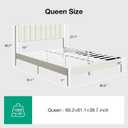 Novilla Queen Bed Frame with Piano Keys Headboard and Footboard, Metal Platform Bed Frames Queen Size, No Box Spring Needed, Easy Assembly, Steel Slats Support, Velvet White