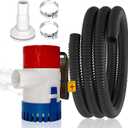 1100GPH 12V Boat Bilge Water Pump, 1-1/8" 6FT Kink-Resistant Bilge Pump Hose, ABS Thru-Hull Fitting, 2PCS Stainless Steel Clamps for Boat Marine