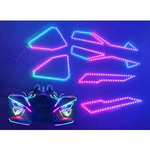 6PCS RGB Dream Color CHASING Addressable LEDs Overlay Lighting LED Lights Angel Eyes for 2020-2024 Polaris Slingshot Easy Installation APP Remote Control