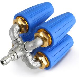 Quadruple Turbo Nozzle, 4-In-1 Turbo Nozzle Pressure Washer, 360 Rotating Turbo Nozzle With 1/4" Quick Connector, 4000 PSI, 8-12 GPM, 2.0 Orifice