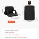 VEVOR Stadium Seat with Back Support, Wide Bleacher Seat Back, Folding Portable Padded Reclining Chair with Hook Pocket Cupholder, Ideal for Sport Event Beach Camping Concert