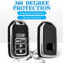 MILD EAST for Honda Key Fob Cover with Keychain, Car Key Case Shell Protector for Honda Accord | Civic | Pilot | CRV Passport Insight EX Fit Odyssey | 2015-2021 | 5 Buttons Smart Remote Control, Black