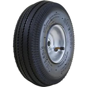 Marathon 4.10/3.50-4" Pneumatic (Air Filled) Hand Truck / All Purpose Utility Tire on Wheel, 2.25" Offset Hub, 5/8" Bearings
