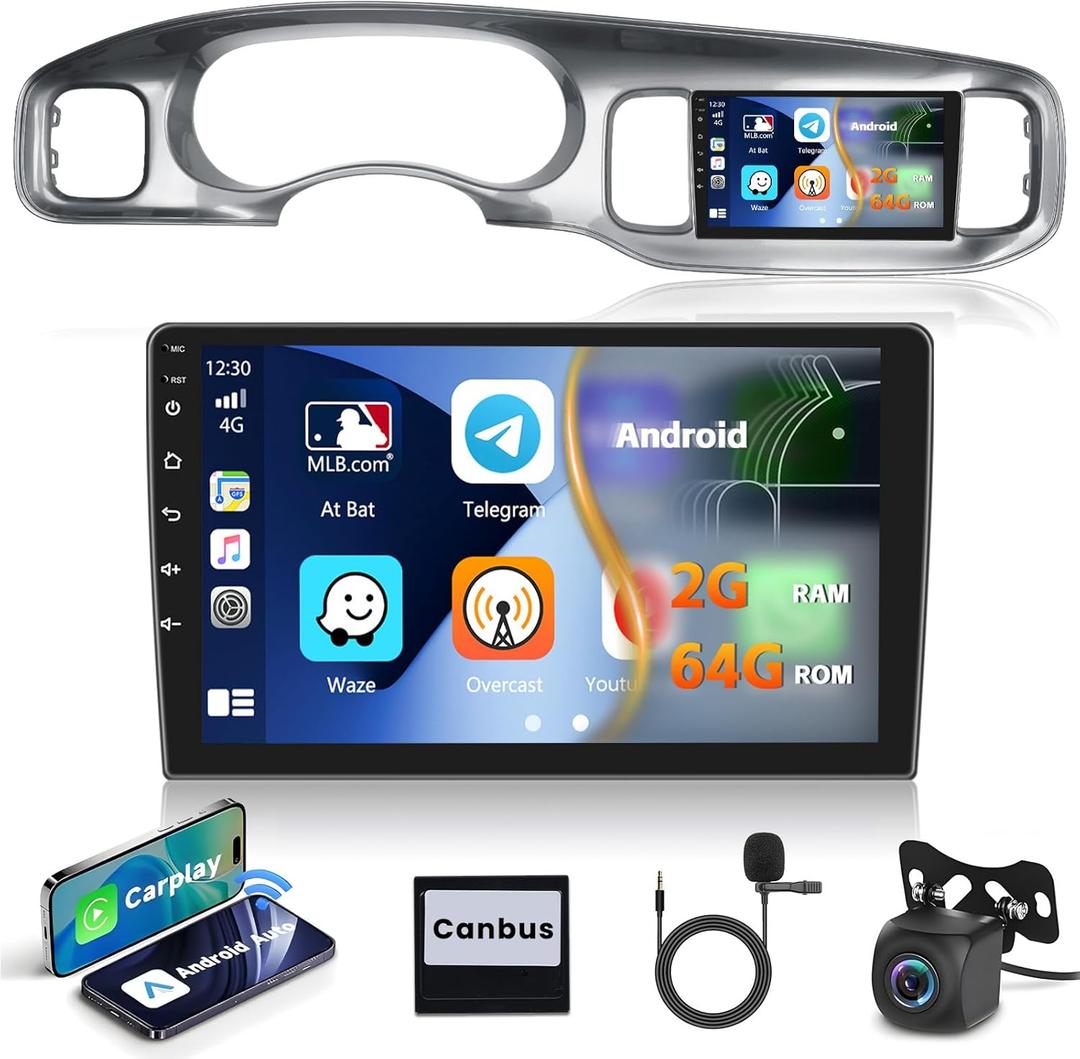 HiFi 2+64G Inefala for Dodge Charger 2011-2014 Android Car Radio Stereo with Wireless Carplay Android Auto, 9 Inch HD Touch Screen with GPS WiFi Bluetooth FM/RDS SWC Canbus MIC Backup Camera