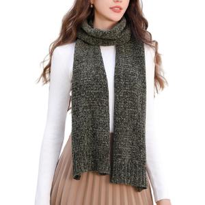 Wander Agio Womens Chenille Scarf Soft Winter Warm Long Shawl Wrap For Men Winter Classic Solid Color Wool Blend Scarves