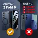 MOBOSI for Z Fold 6 Case with Privacy Screen Protector [Compatible with Magsafe], [Built-in Kickstand&Full Body Hinge Protection] Shockproof Phone Cover, Black | Upgraded, Built-in Kickstand, Screen Protector, Hinge Protection, Shockproof