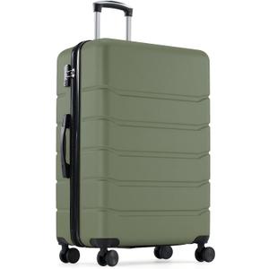 OLIXIS 28 Inch Luggage, Hardside Checked Suitcase with Spinner Wheels, Lightweight ABS Hard Shell Travel Luggage, TSA Approved Lock, Expandable Large Suitcase for Business & Travel–Olive Green