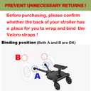 Universal Stroller Board with Detachable Seat,Stroller Board,Buggy Board Suitable for Most Brands of Strollers, Holds Children Up to 55lbs (Black)