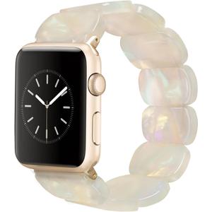 Heesch Tortoise Stretchy Watch Band Compatible with Apple Watch Resin Cute Watch Strap Wristband for iWatch Bracelet for Women Men Girls, 38/40/41mm, 42/44/45/46/49mm, Oval Version