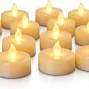 Candle Lights,24 Pack Realistic and Bright Flickering Battery Operated Flameless LED Tea Light Candles, 200+ Hours led tealights in Warm Yellow for Wedding,Halloween,Festivals,Party Decoration