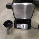 Ninja Belgian Waffle Maker Pro | Vertical Design | 5 Shade Settings with Precision-Pour Cup & Chef-curated Recipe Guide | Black & Silver | BW1001