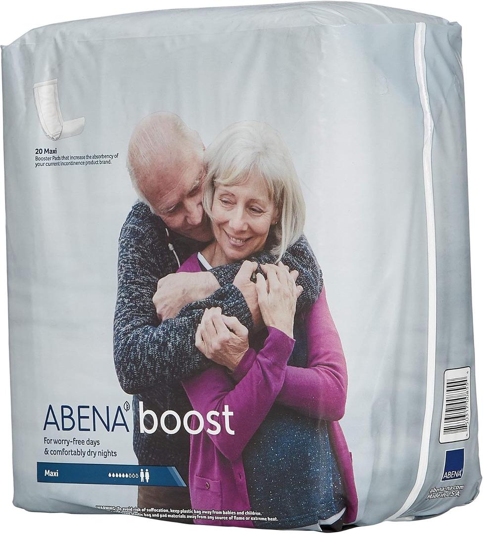 Abena BOOST Fluff Incontinence Pads - No Barrier/Flow-Through, (Sizes Normal To Extra Large) Extra Large, 20 Count
