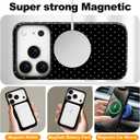 Magnetic for iPhone 17 Pro Case Cute Polka Dot Phone Case, Shockproof Slim TPU and Hard PC Protective Phone Cover Compatible with MagSafe Designed for Women Girls, Black
