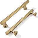 khtumeware 5 Inch Hole Center 5 Pack Champagne Bronze Heavy Duty Solid Satin Brass Cabinet Pulls, Kitchen Drawer Handles, for Dresser cabinets, cabinets