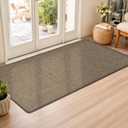 LEKEEPGO Ultra Thin Indoor Door Mat 24"x47", Low-Profile Door Mat Indoor Entrance, Non Slip Rubber Backing Inside Doormat Washable Welcome Front Entryway Dirt Trapper Entry Mat, Brown