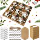 Bokon 12 Set 3 oz Dipping Sauce Dishes Christmas Ceramic Bowl Gifts Include 12pcs Sushi Soy Sauce Dish Dipping Bowls Star Pinch Bowls and 12pcs Yule Card with Box for Christmas Neighbor Teacher Gift